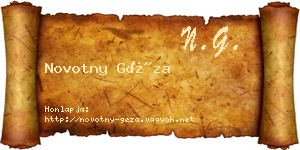 Novotny Géza névjegykártya