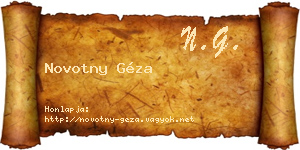 Novotny Géza névjegykártya