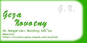 geza novotny business card